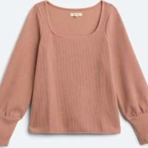 Puff Sleeve Madewell Sweater, Blouson Balloon Sleeves Size L Blush